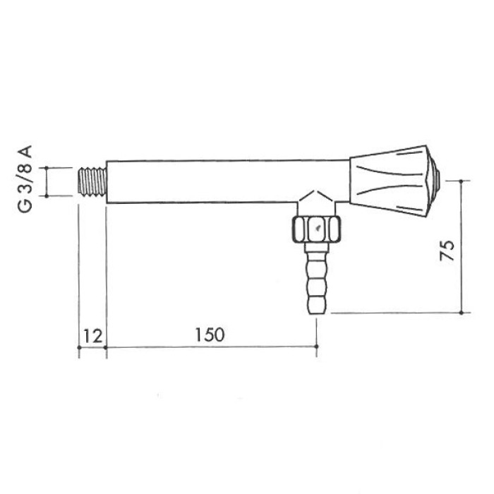 TOF 1000/10 - Laboratory tap for water, outlet 90°