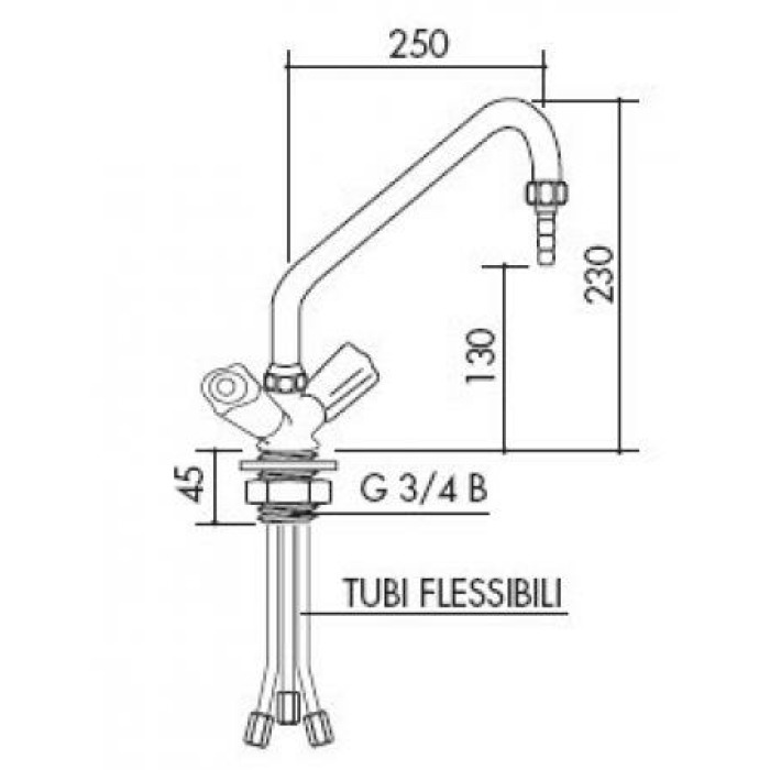 TOF 1000/281 - Single hole mixer - low pressure